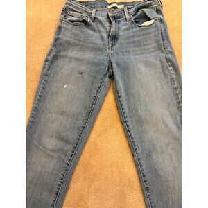 Levi's 505 Straight Leg Jeans Womens Size 6 Denim Light Wash Distressed Workwear